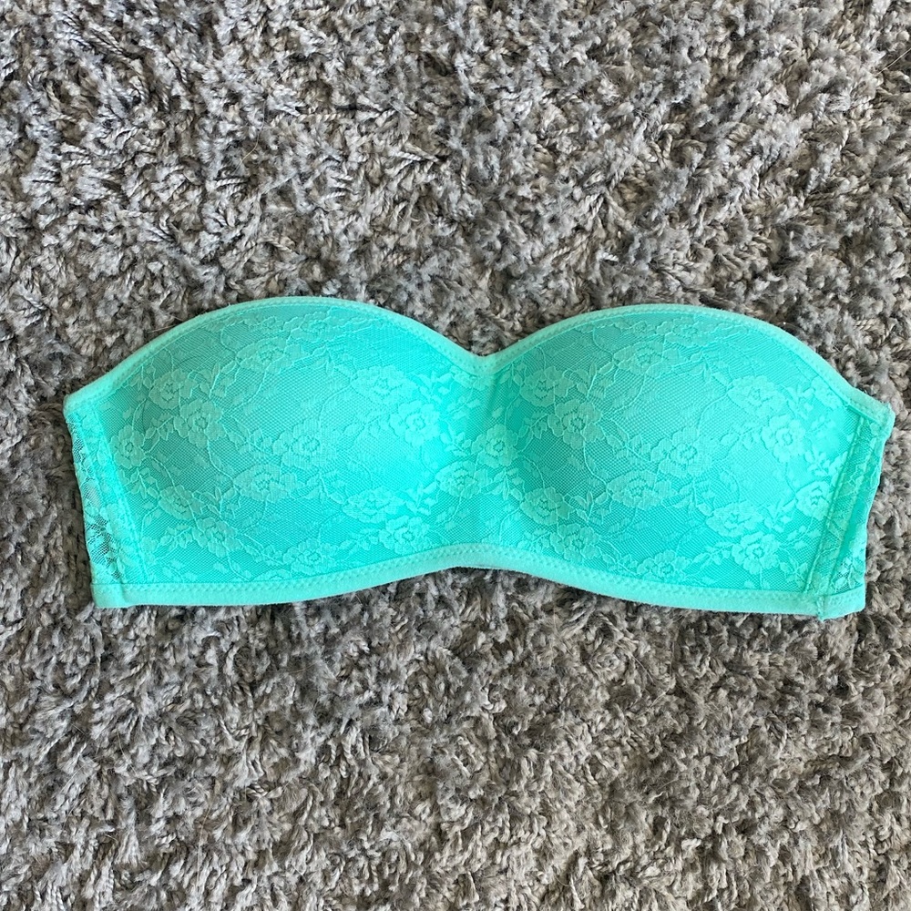 Victoria’s Secret Pink Teal strapless bra Bandeau